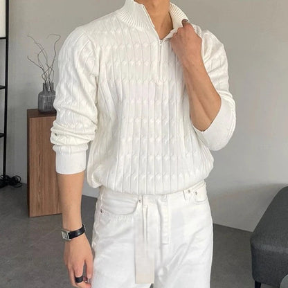 Varello Zipped White Sweater