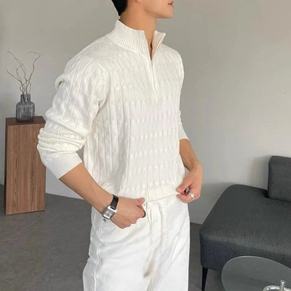 Varello Zipped White Sweater