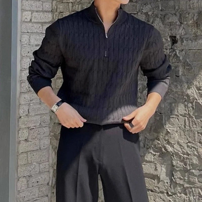 Varello Zipped White Sweater