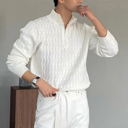 Varello Zipped White Sweater